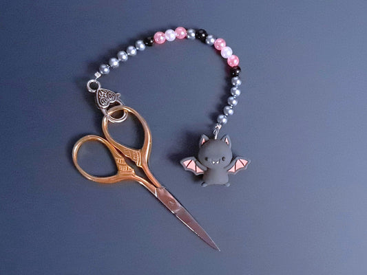 Cute Bat Scissor Fob with Protection Bead