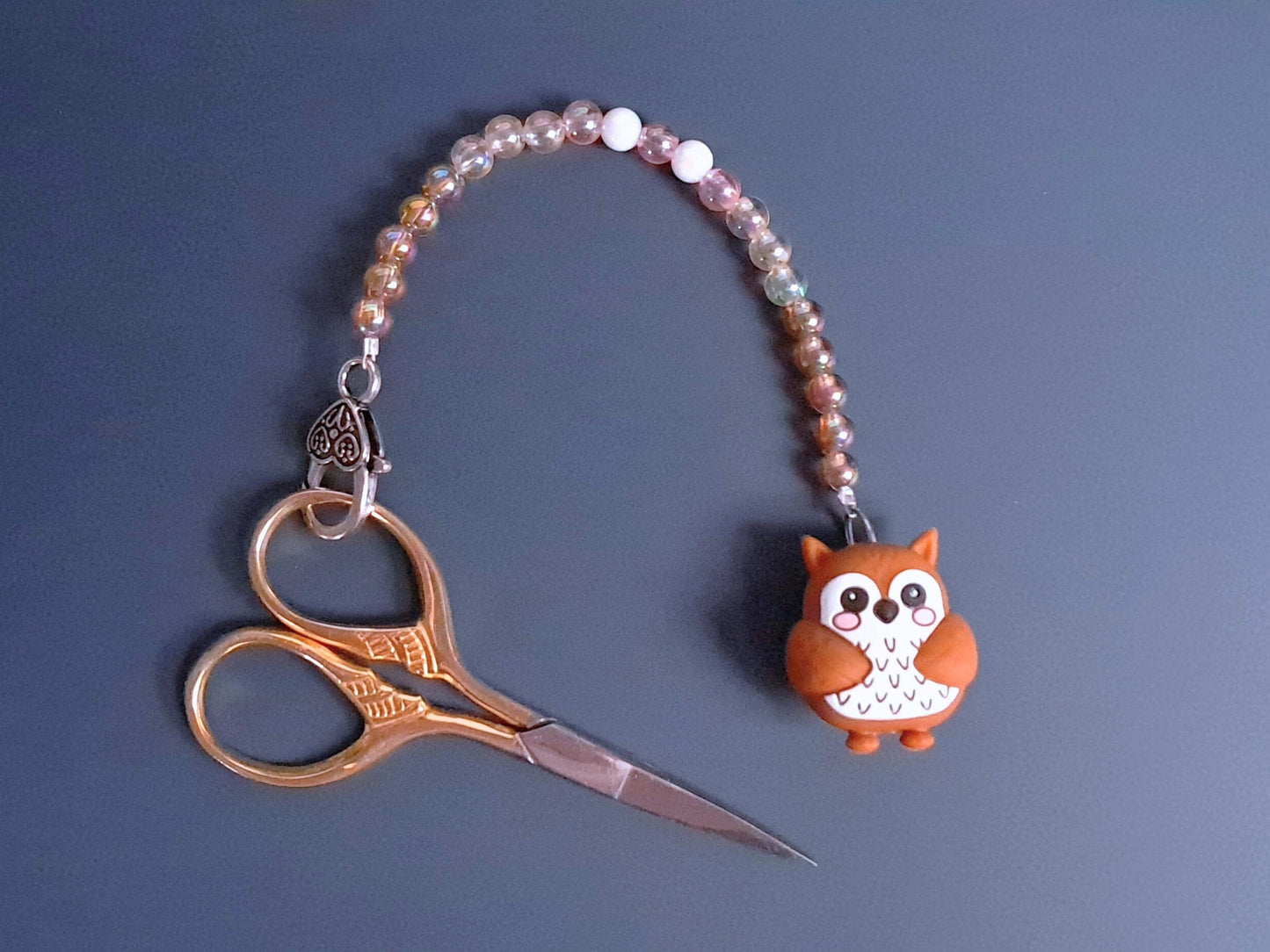 Cute Owl Scissor Fob with Protection Bead