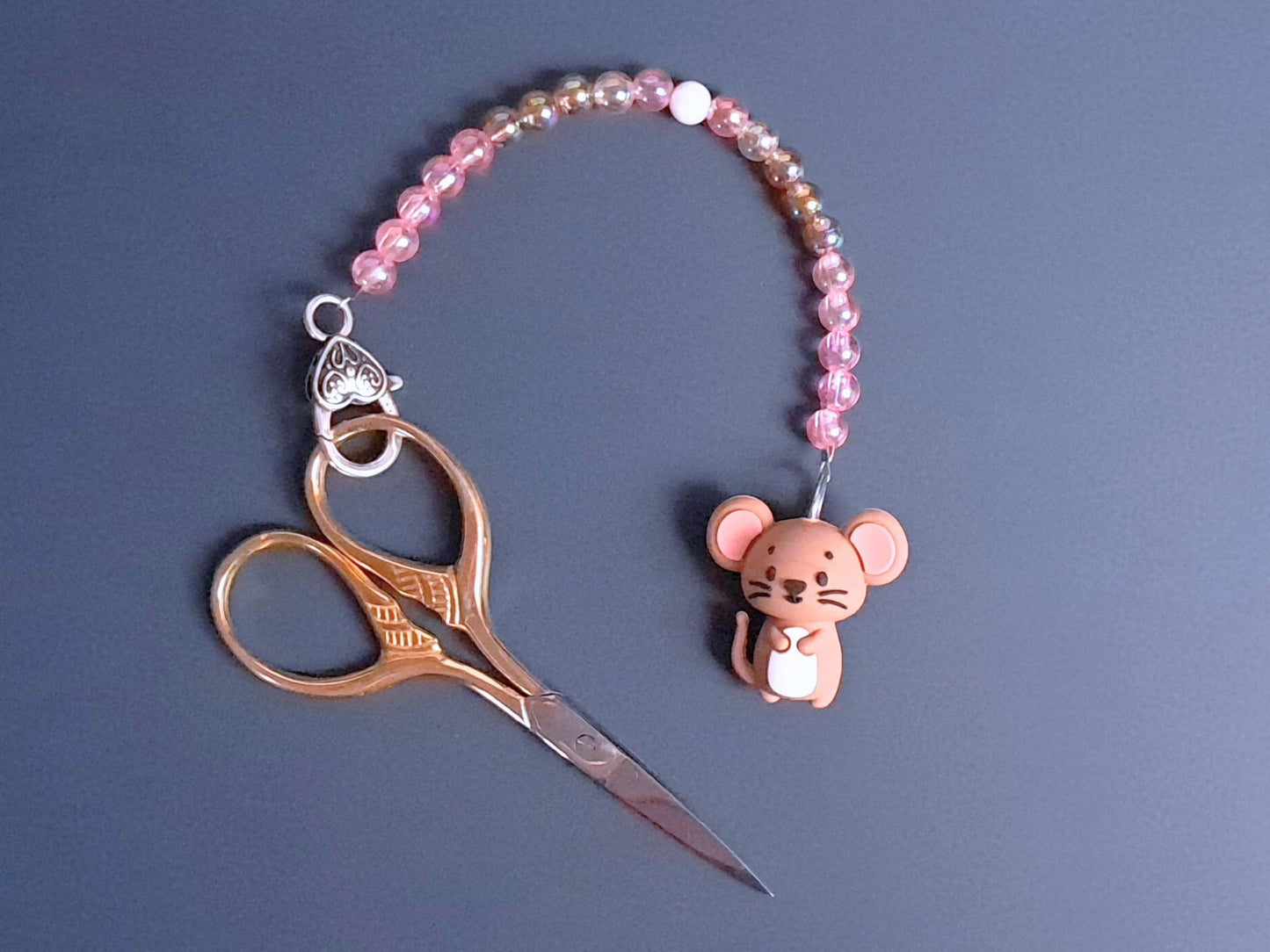 Sweet Mouse Scissor Fob with Protection Bead