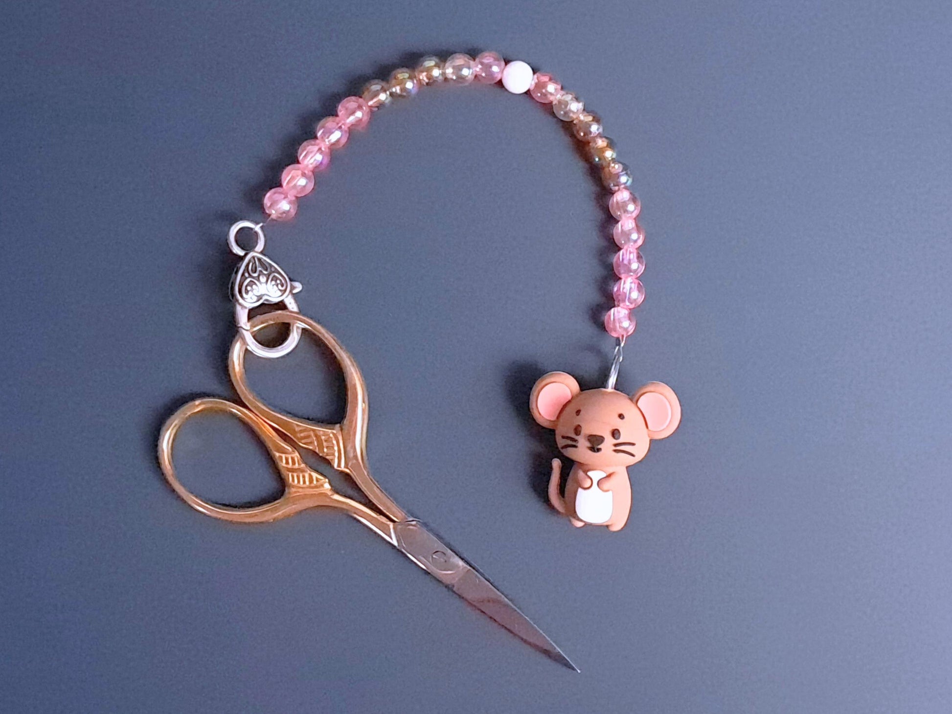 Sweet Mouse Scissor Fob with Protection Bead