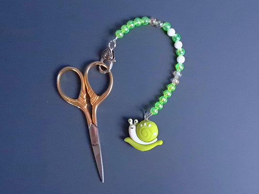 Spring Snail Scissor Fob with Protection Bead