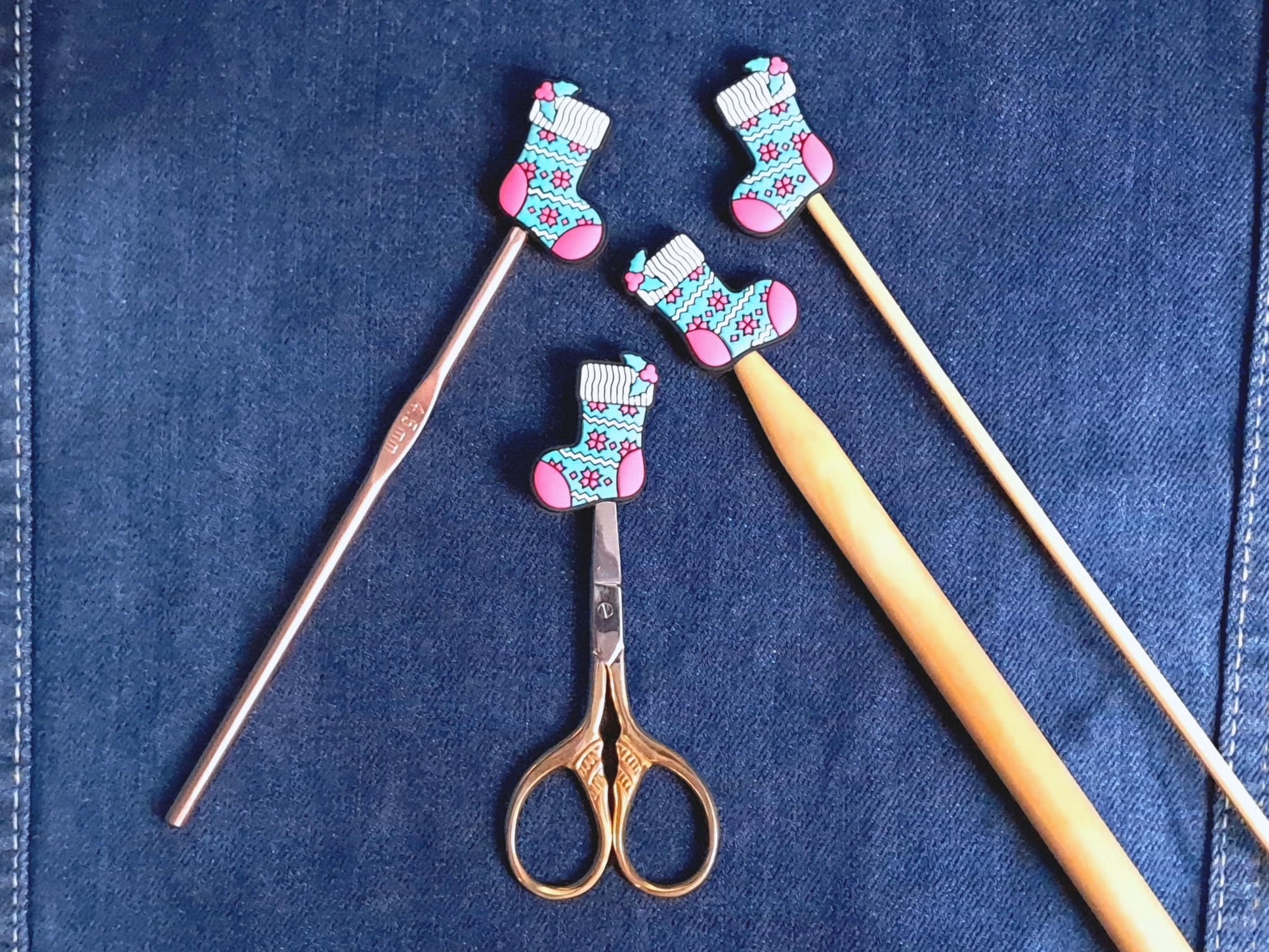 Retro Christmas Stocking Stitch Stopper