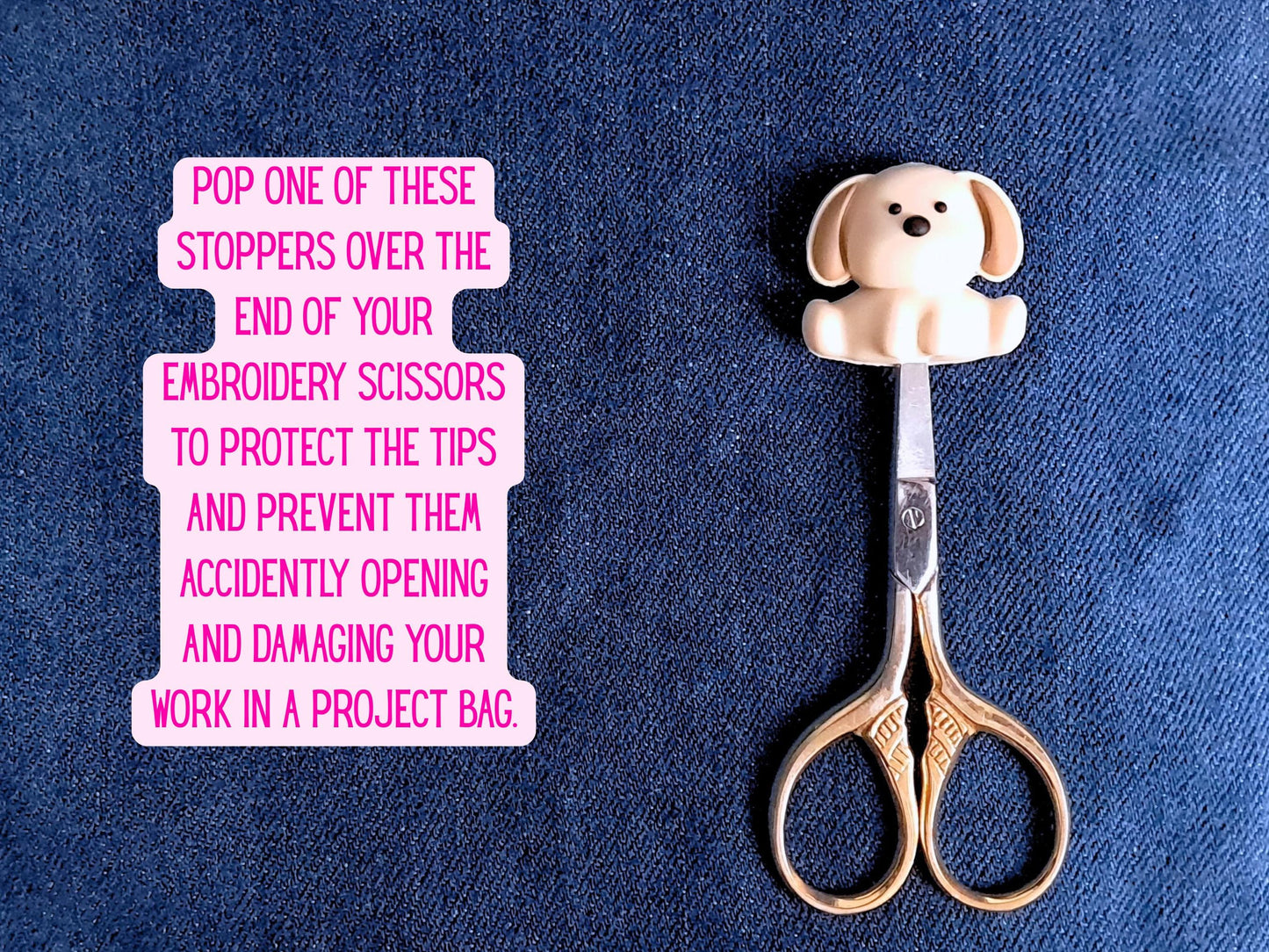 Cute Puppy Stitch Stopper, Floppy Ear Dog Scissor Tip Protector, Knitting Needle, Crochet Project Saver, WIP Bag Tool Notion Sewing
