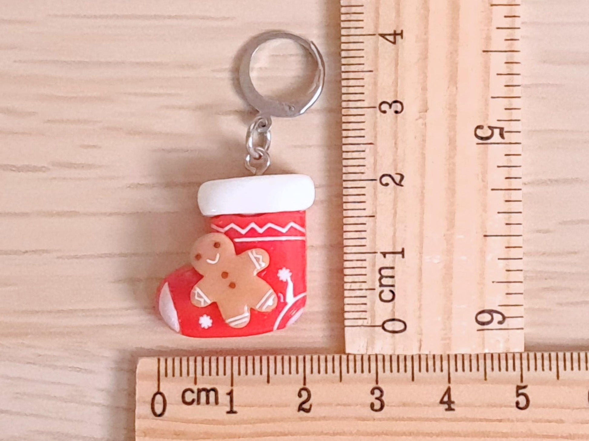 Christmas Stocking Gingerbread Man Stitch Marker