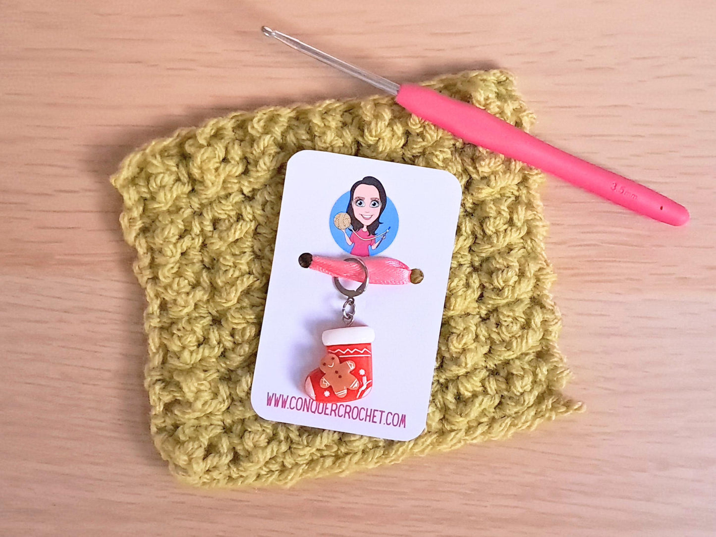 Christmas Stocking Gingerbread Man Stitch Marker