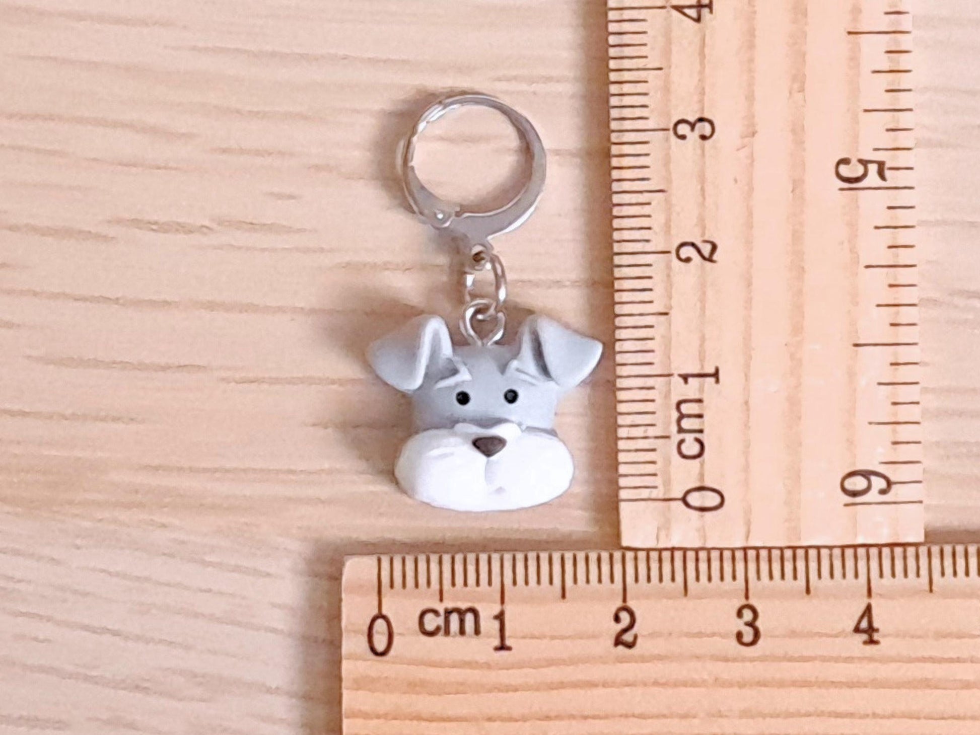 Grey Terrier Dog Stitch Marker, Silver Plated, Leverback, Snag Free Crochet Notion, Progress Keeper, Crochet Knitting Row Holder Gift