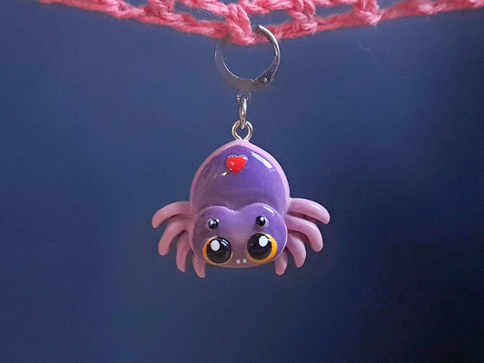 Cute Purple Spider Stitch Marker