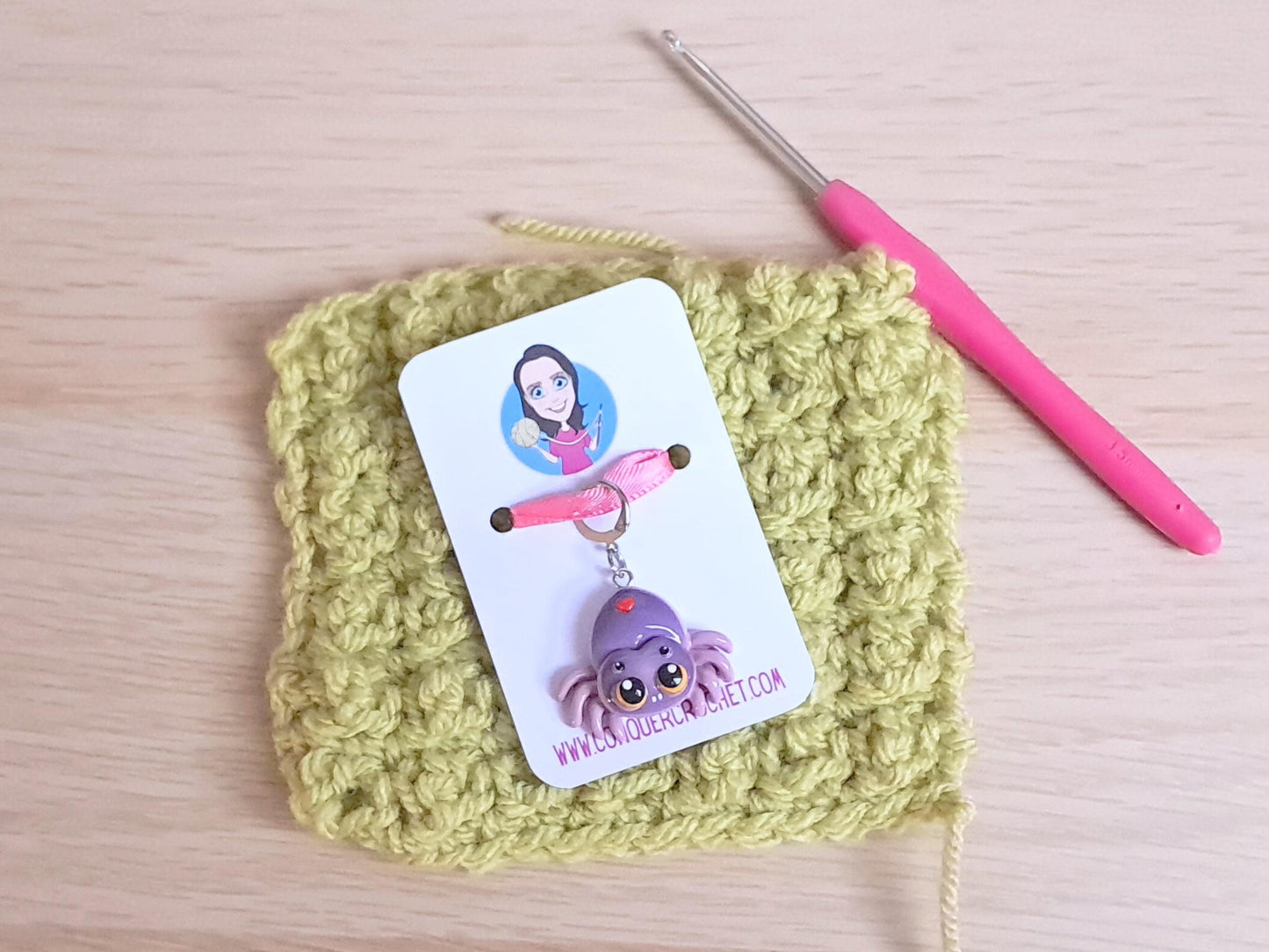 Cute Purple Spider Stitch Marker