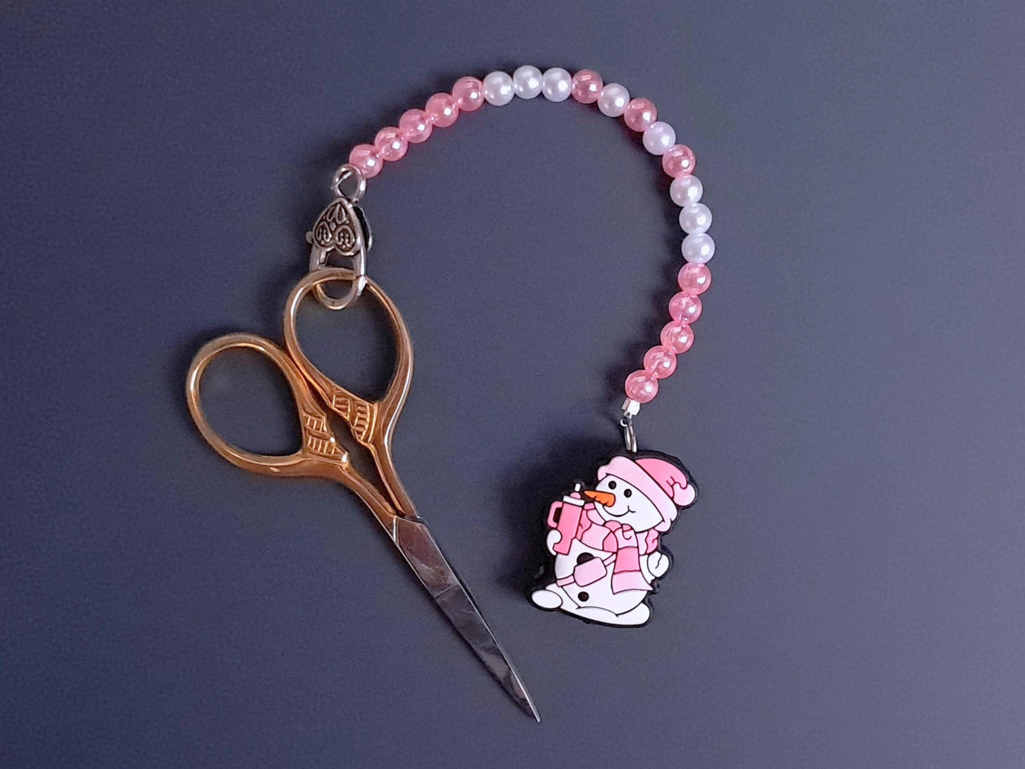 Snowman Scissor Fob with Protection Bead