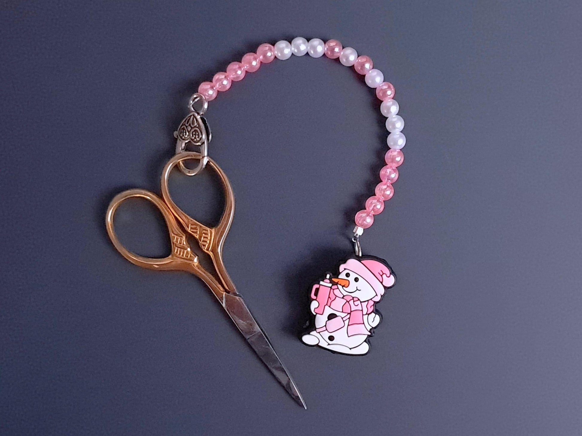 Snowman Scissor Fob with Protection Bead