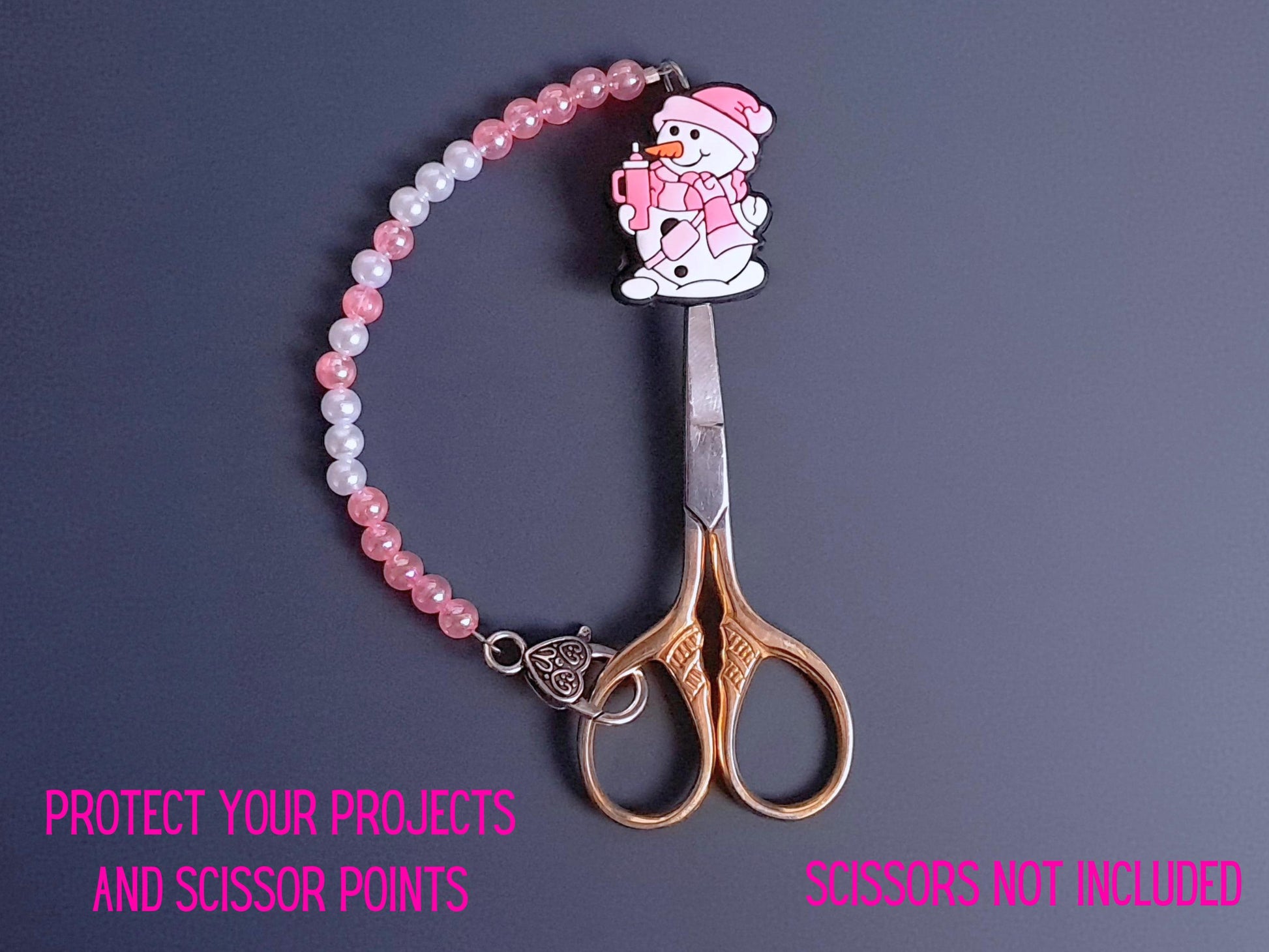 Snowman Scissor Fob with Protection Bead