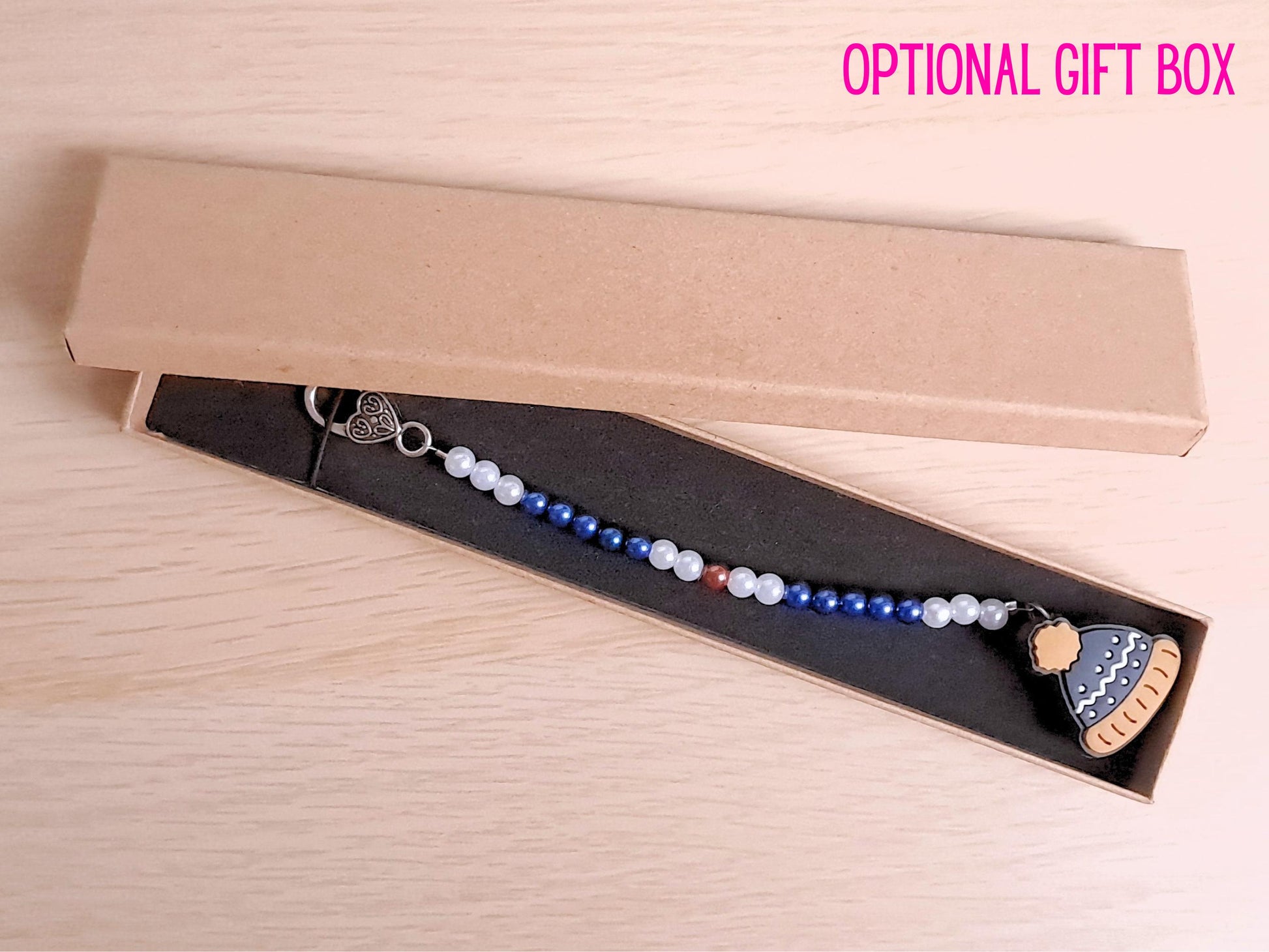 Bobble Hat Beaded Scissor Fob with Protection Bead