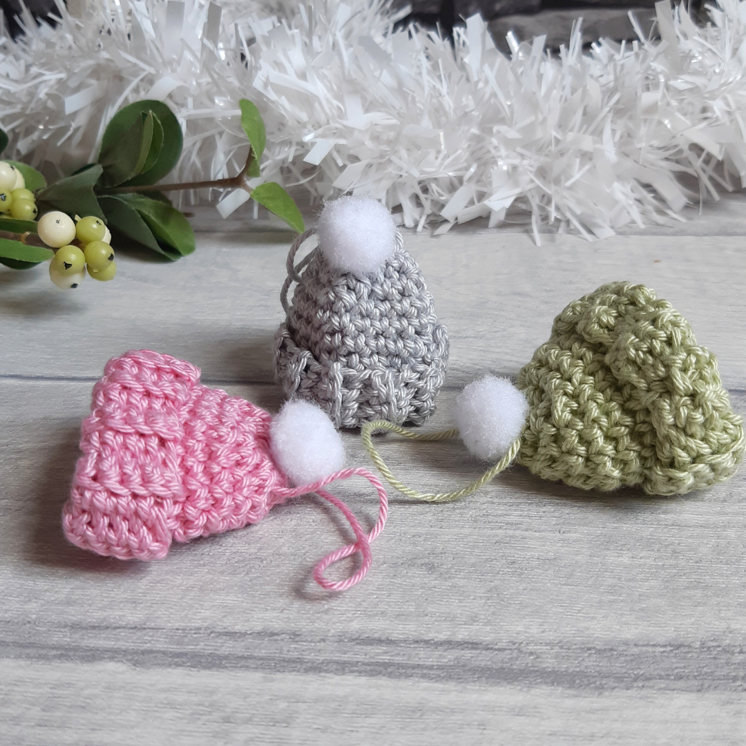 Miniature Bobble Hat Decoration PDF Crochet Pattern