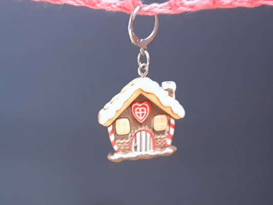 Gingerbread Winter Cottage Kawaii Stitch Marker