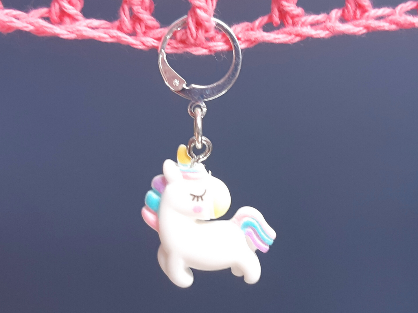 White Unicorn Stitch Marker (Resin)