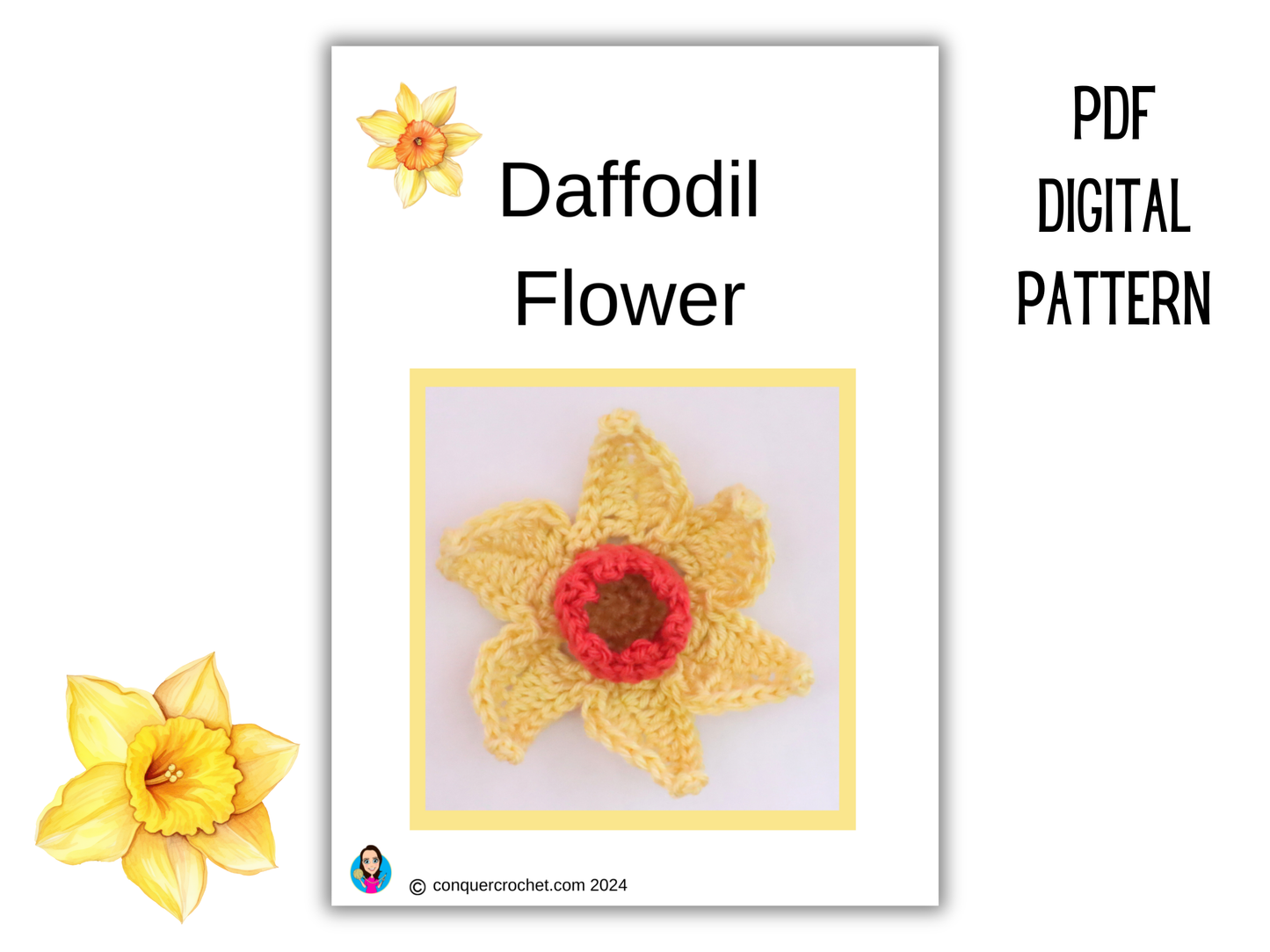 Daffodil Flower Crochet Pdf Pattern