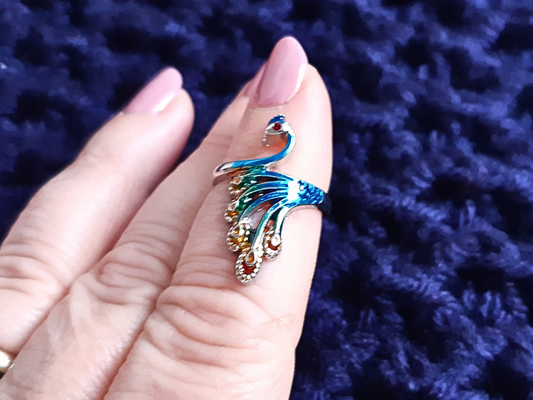 Painted Peacock Yarn Tension Ring