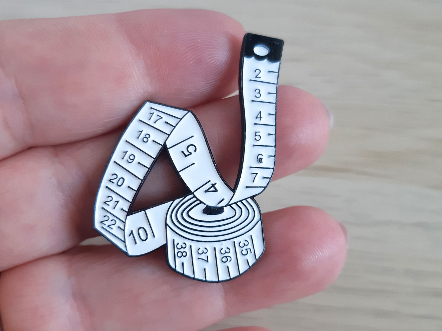 Tape Measure Pin Badge