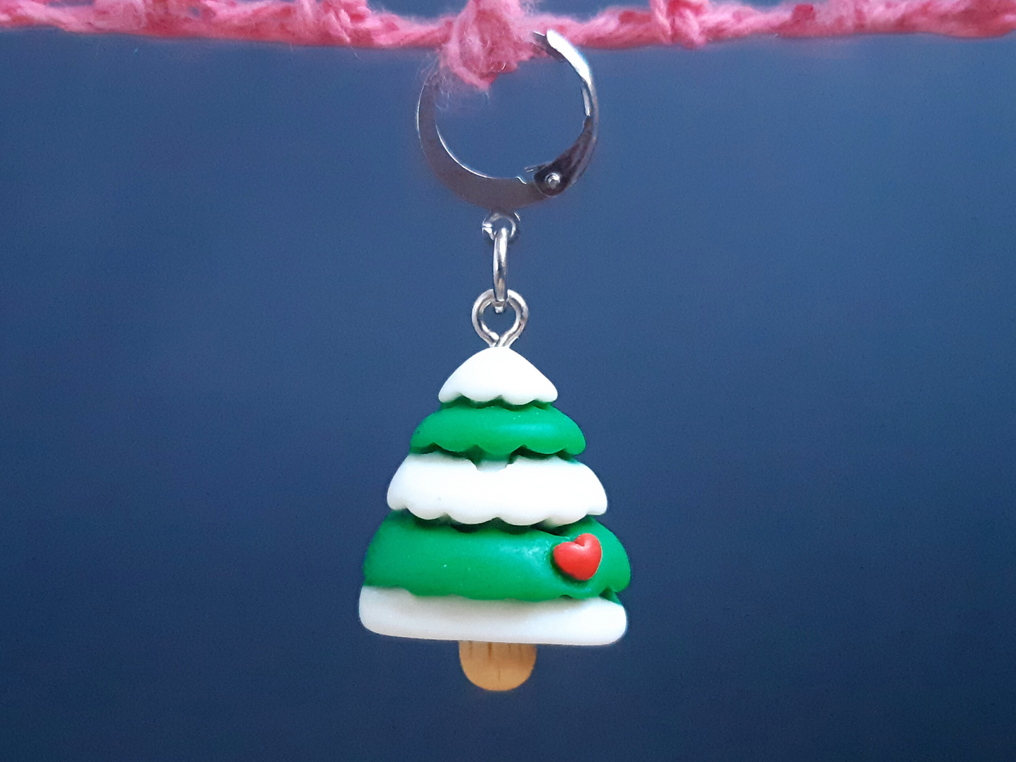 Snowy Christmas Tree Stitch Marker