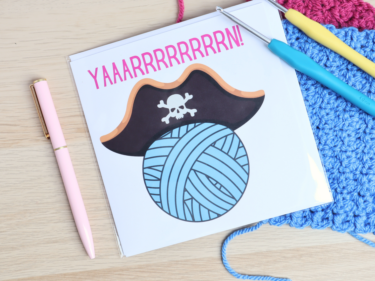 Yarrrrrn! Pirate Crochet Card