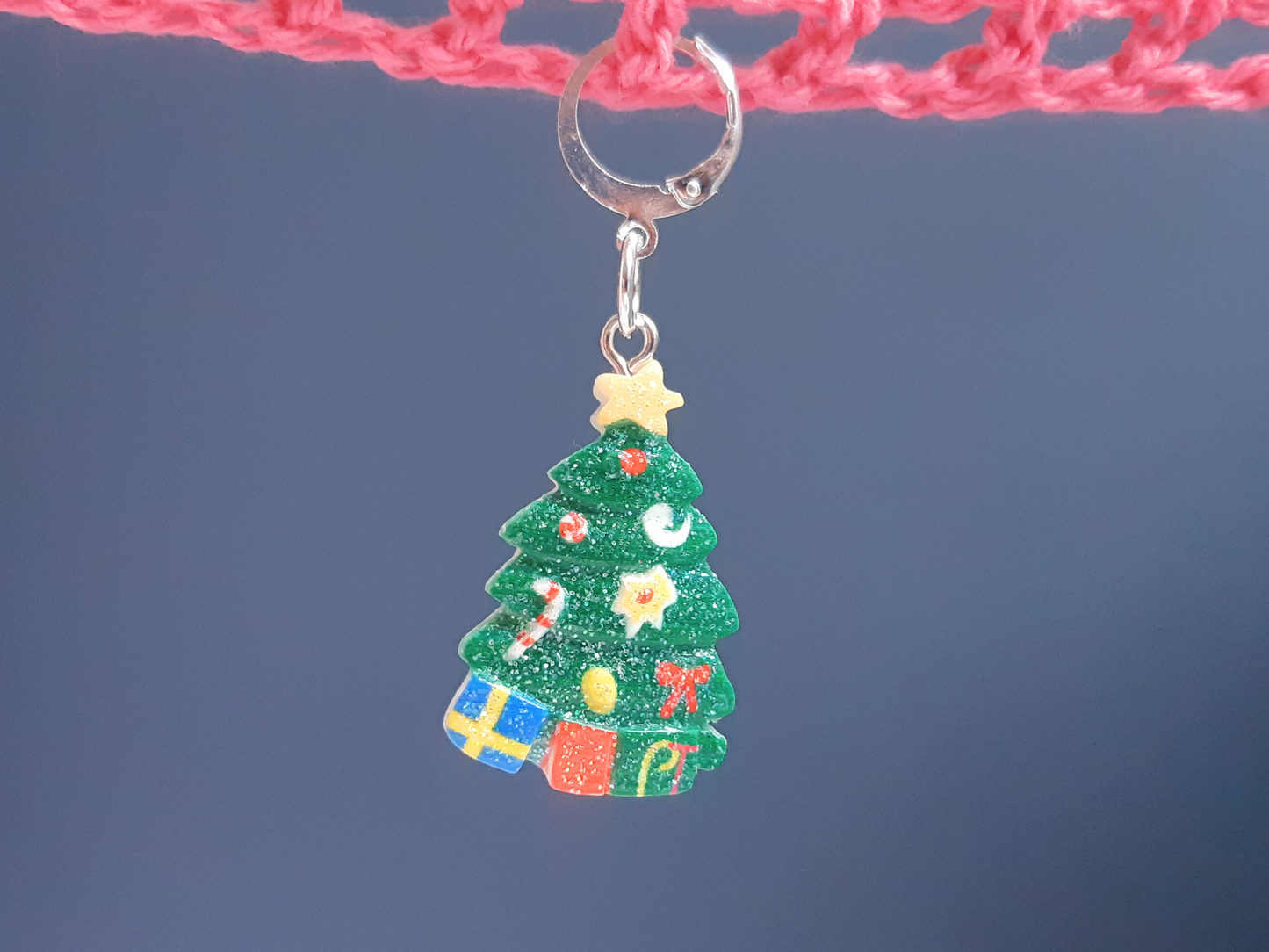 Glitter Christmas Tree Stitch Marker