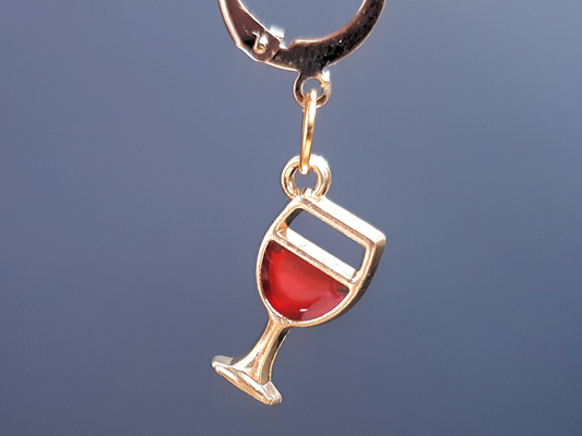 Red Wine Glass Stitch Marker