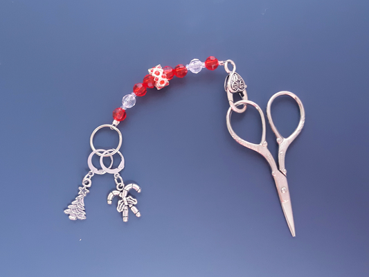 Christmas Scissor Fob and Stitch Markers Set