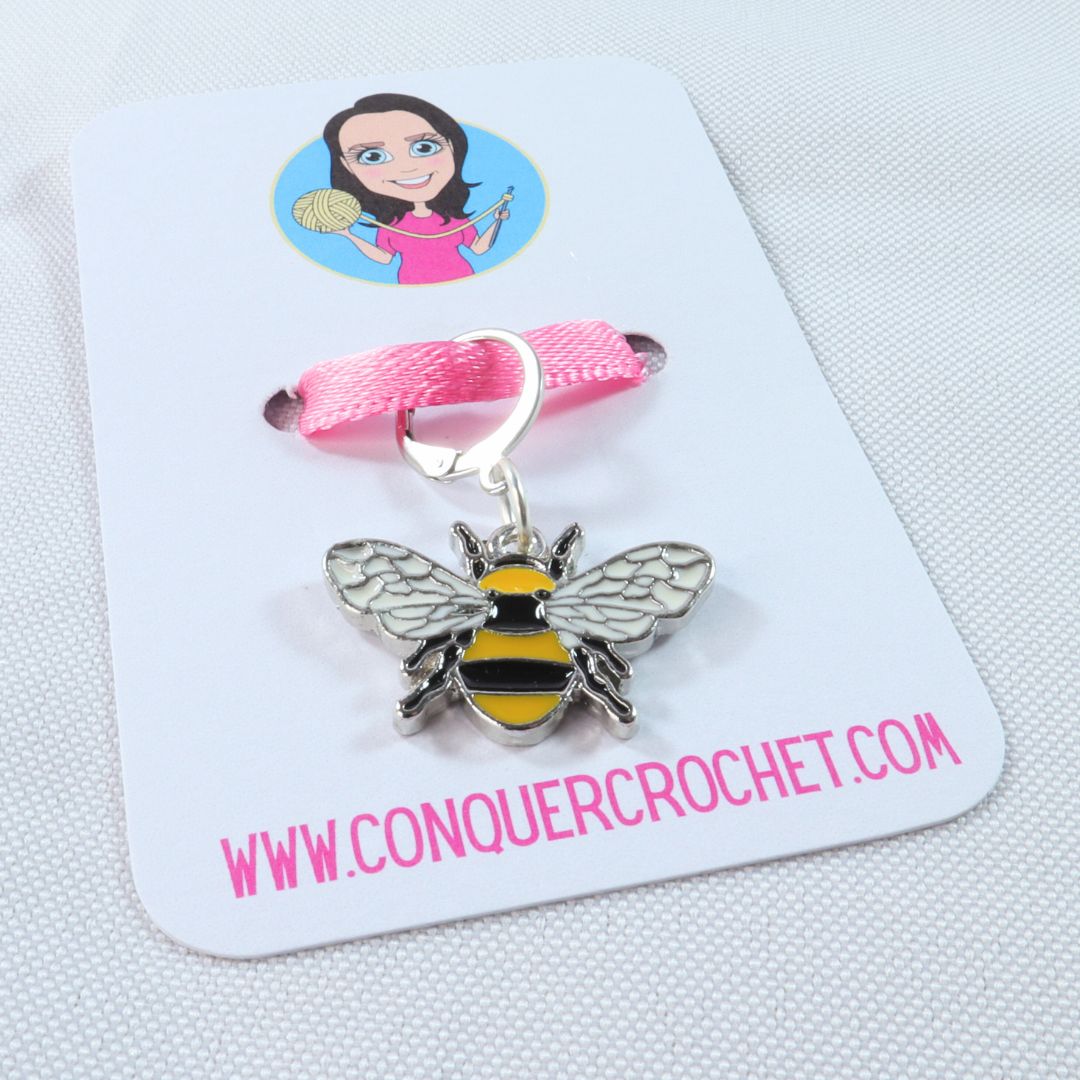 Bee Stitch Marker (flat)