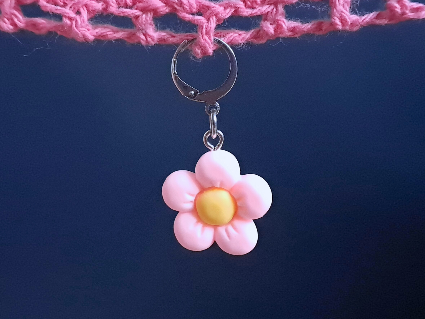 Pink Flower Stitch Marker