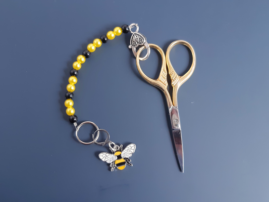 Bee Scissor Fob and Stitch Marker Set