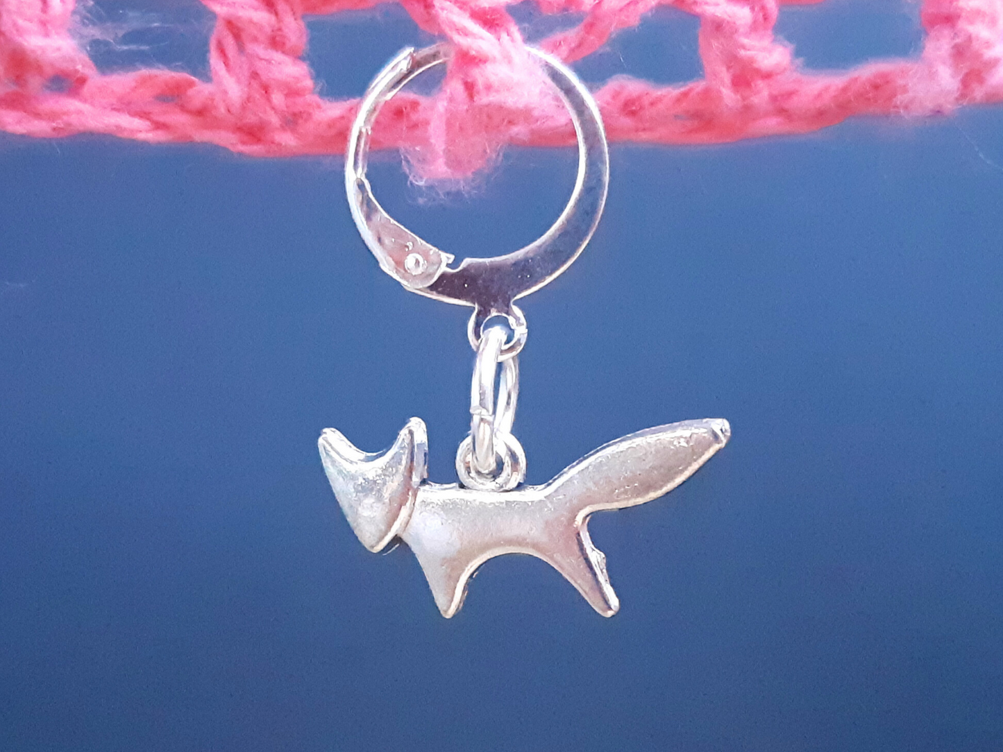 Fox Silhouette Stitch Marker (Silver)