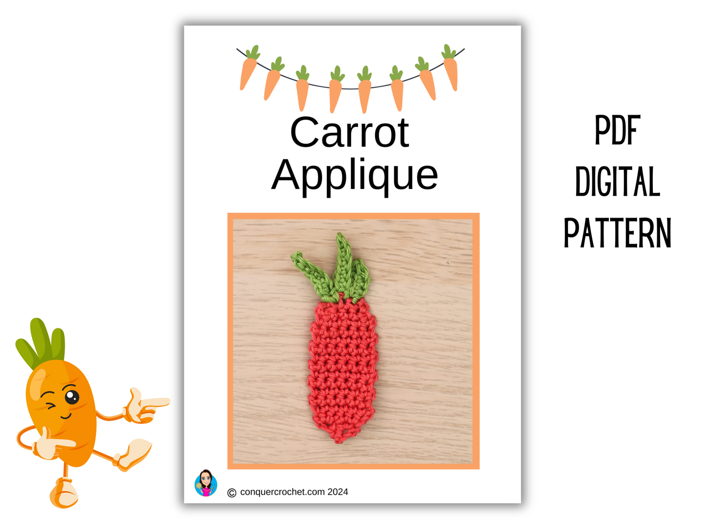 Carrot Applique Crochet Pattern