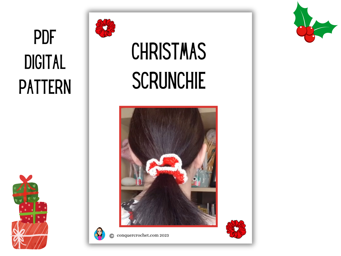 Christmas Hair Scrunchie Pdf Pattern