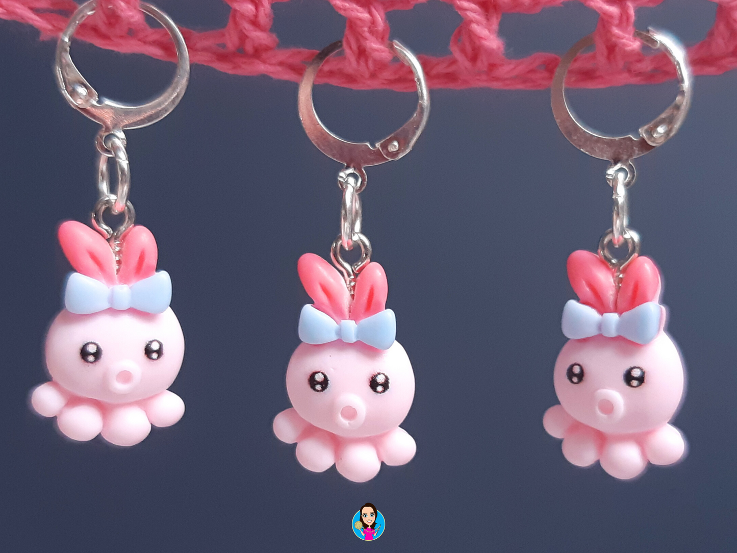 Pink Octopus Kawaii Stitch Marker