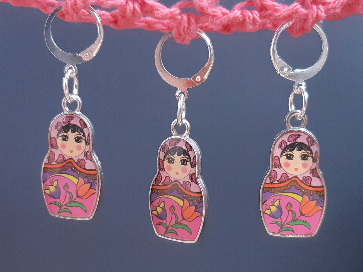 Babooshka Stitch Marker (pink)