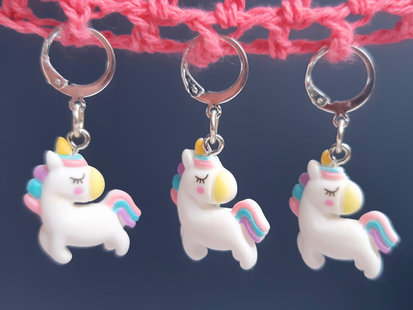 White Unicorn Stitch Marker (Resin)