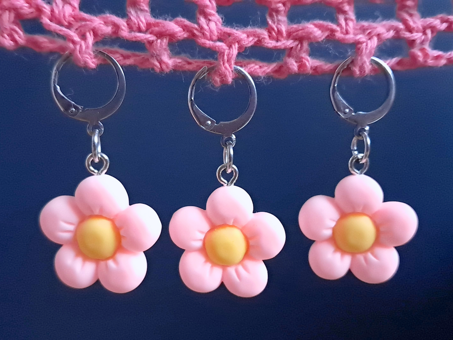 Pink Flower Stitch Marker