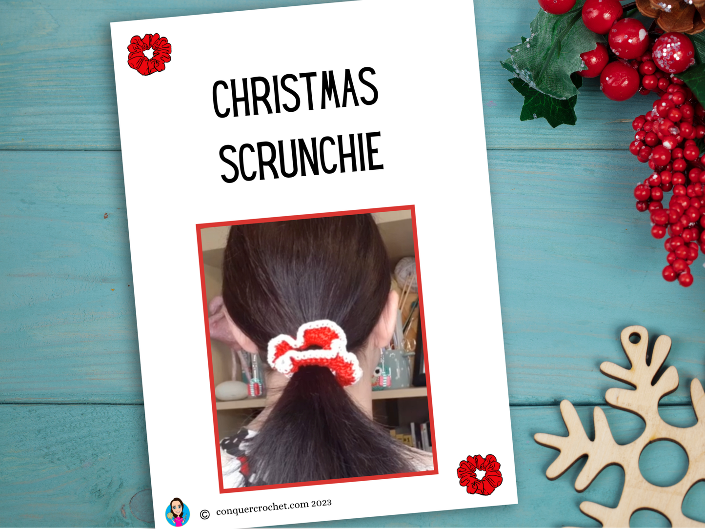 Christmas Hair Scrunchie Pdf Pattern