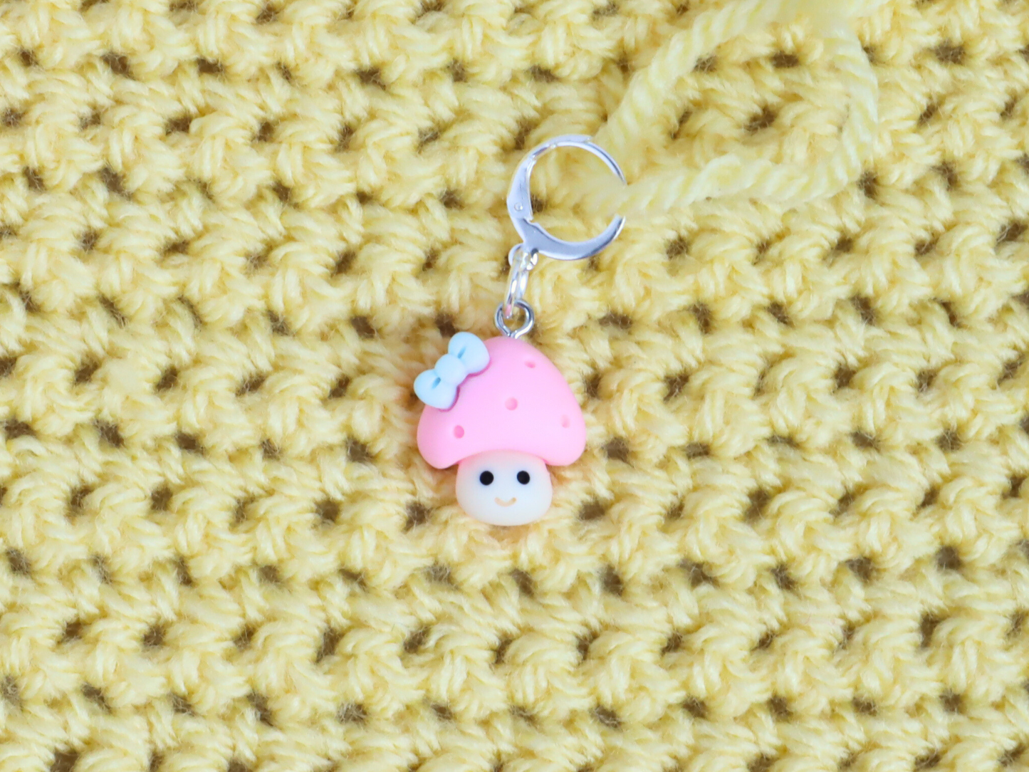 Pink Mushroom Kawaii Stitch Marker