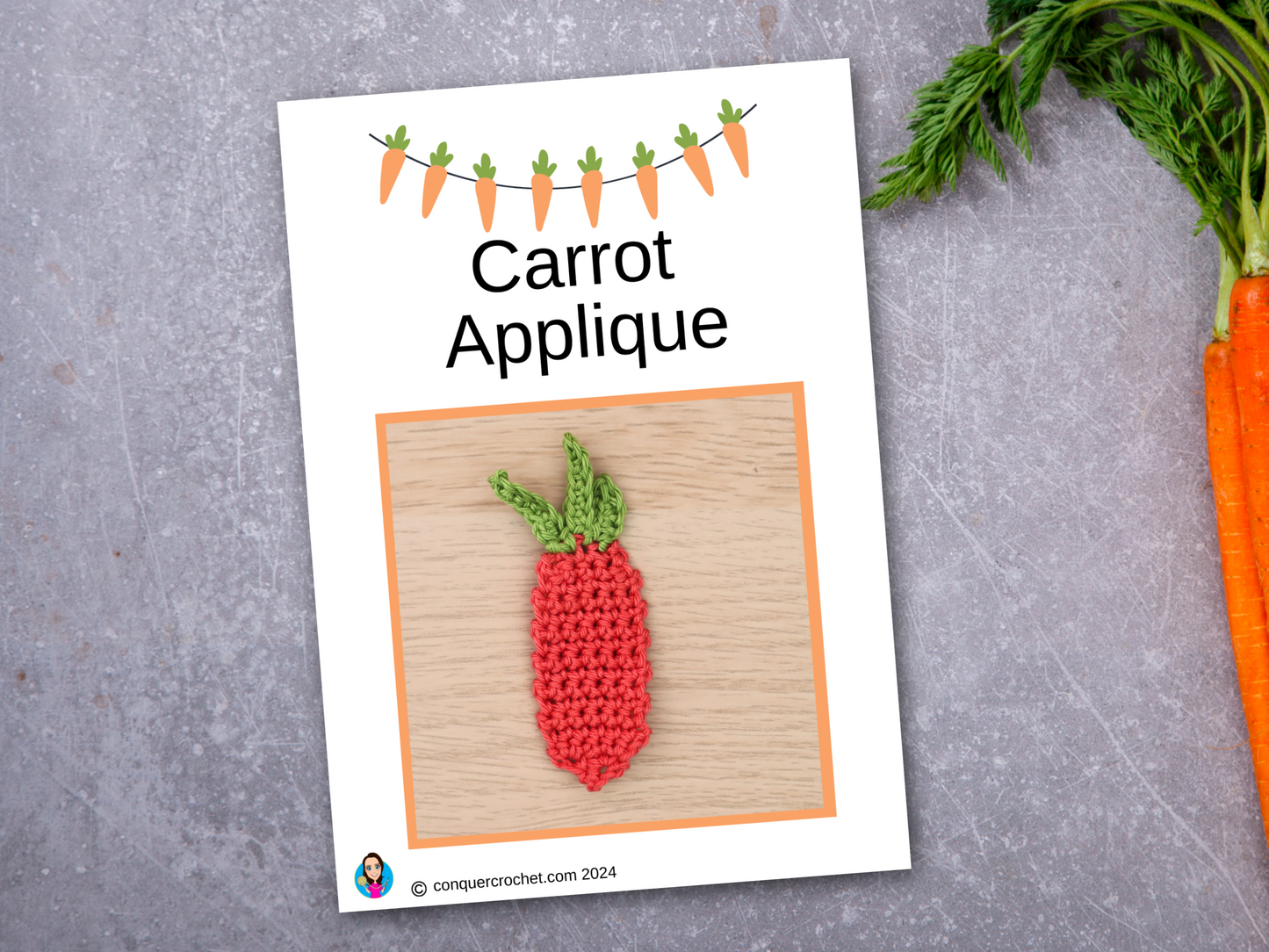 Carrot Applique Crochet Pattern