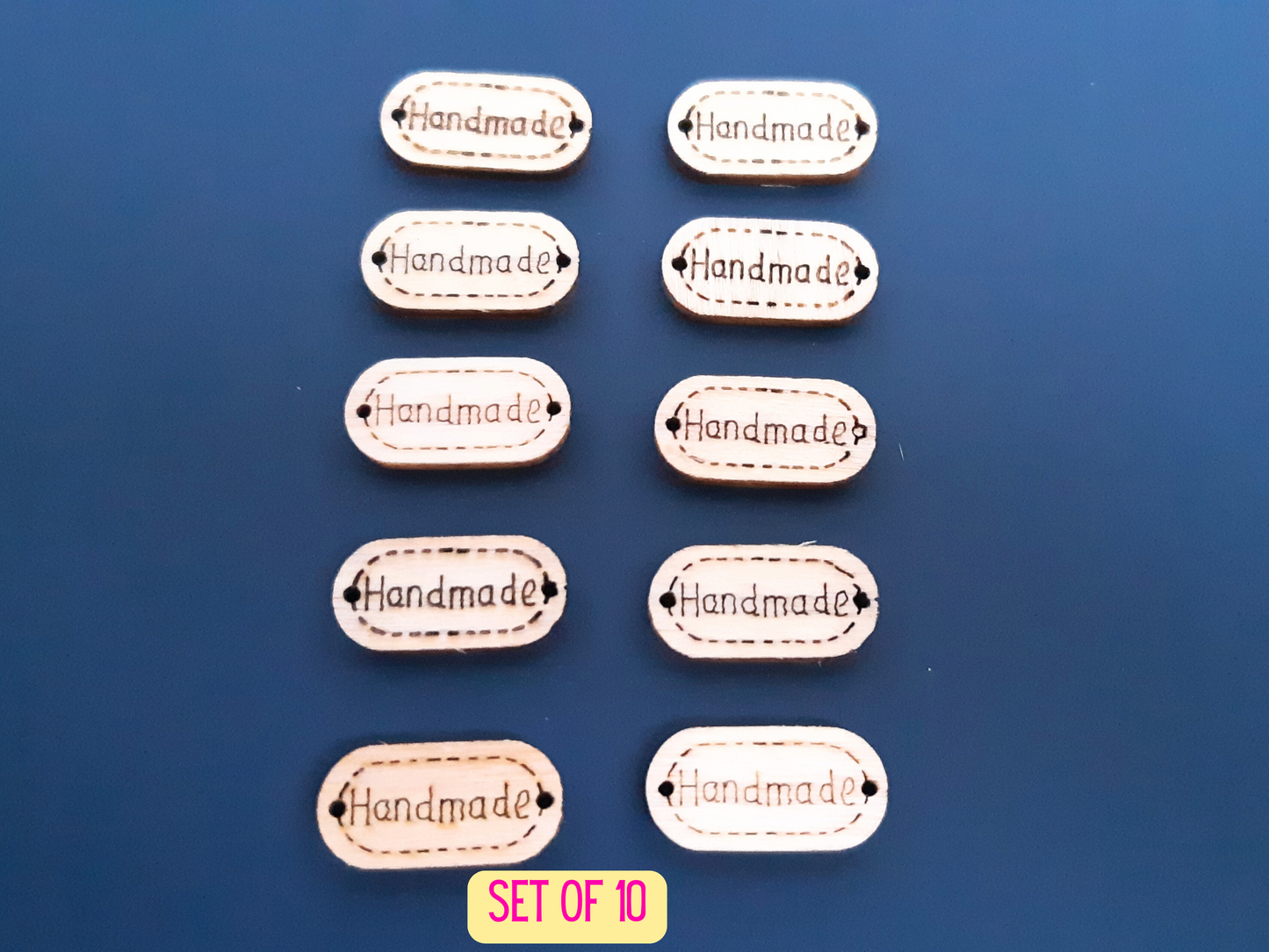 Wooden 'Handmade' Labels