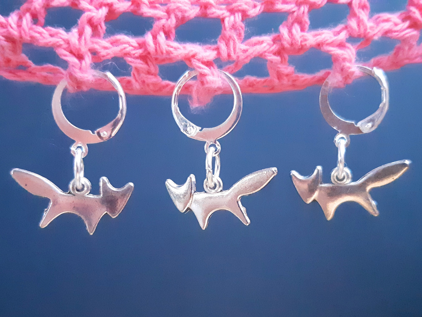 Fox Silhouette Stitch Marker (Silver)