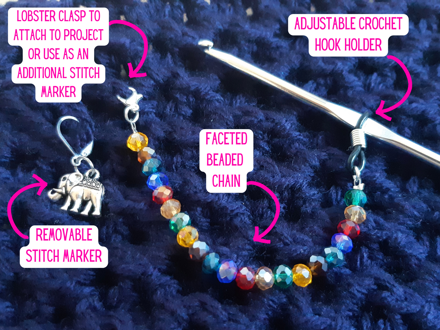 Elephant Beaded Hook Keeper