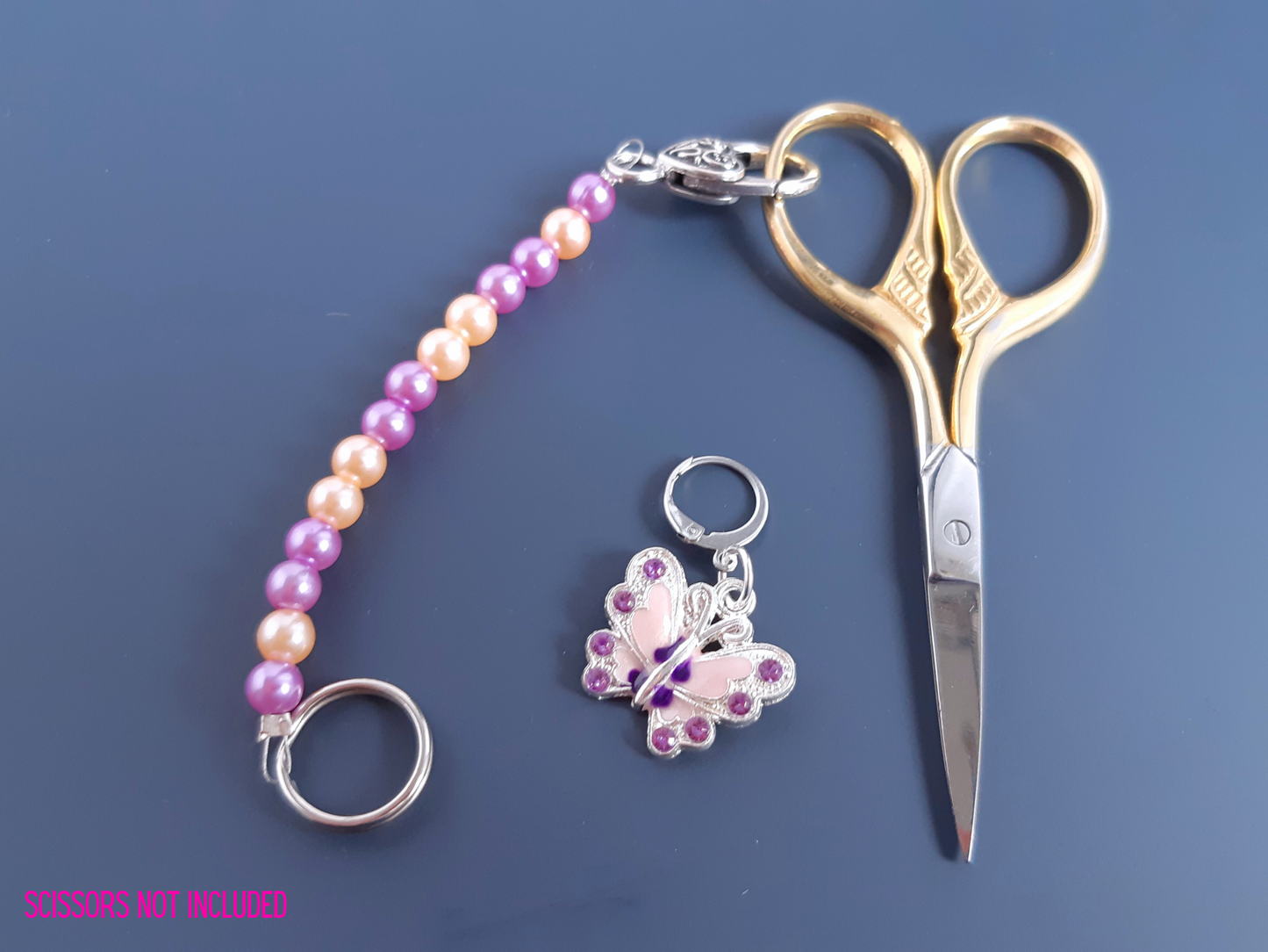 Butterfly Scissor Fob and Stitch Marker Set