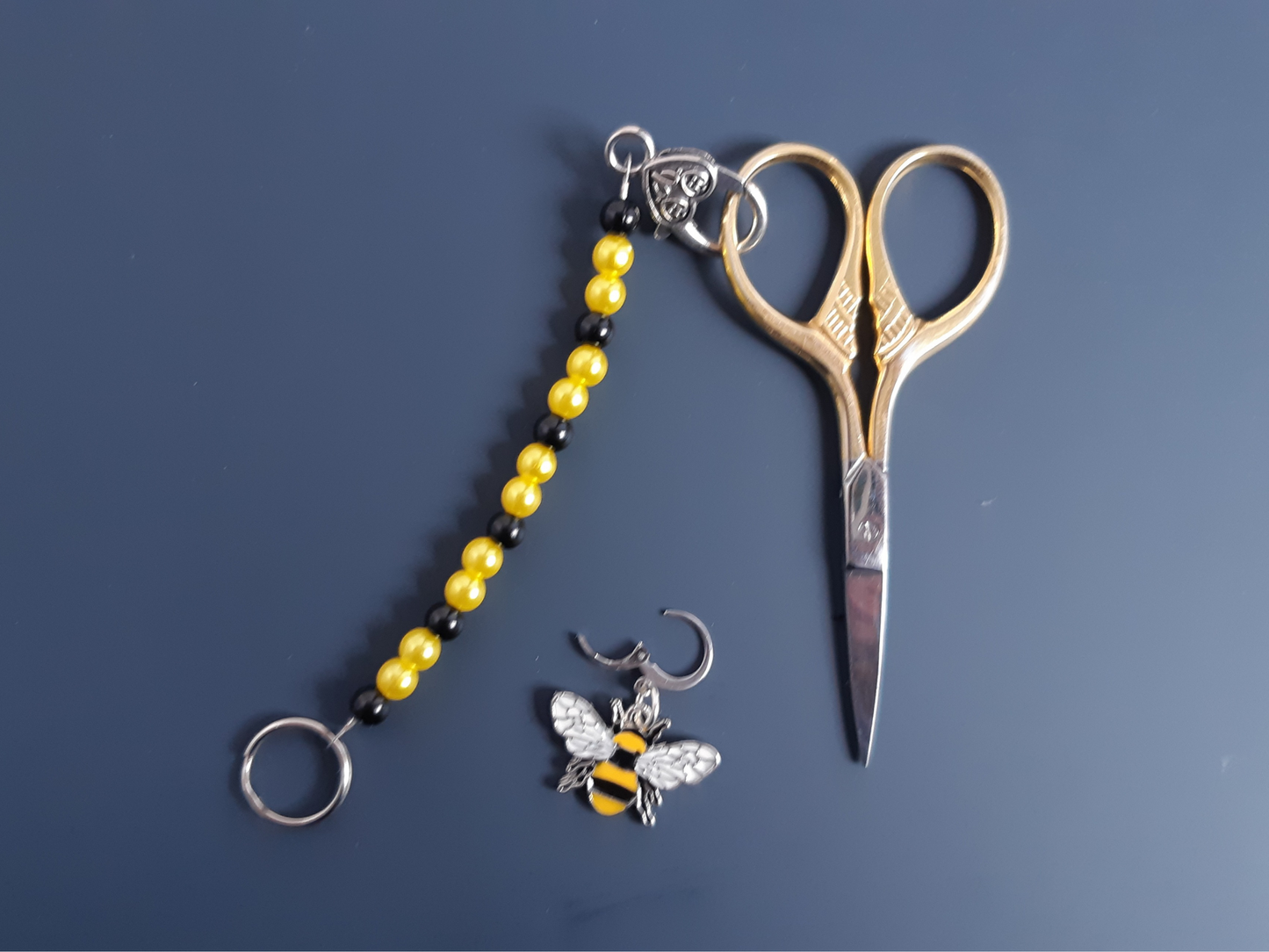 Bee Scissor Fob and Stitch Marker Set