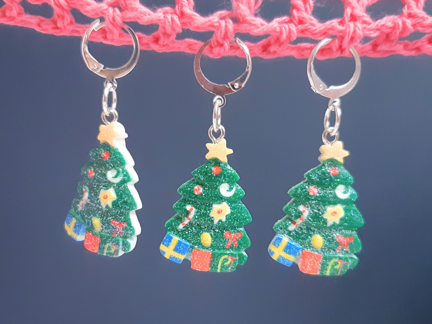 Glitter Christmas Tree Stitch Marker