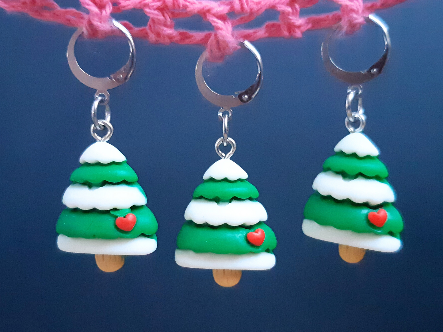 Snowy Christmas Tree Stitch Marker