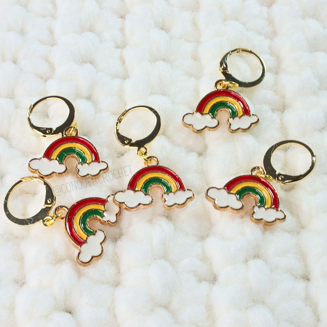 Rainbow Stitch Marker (gold)