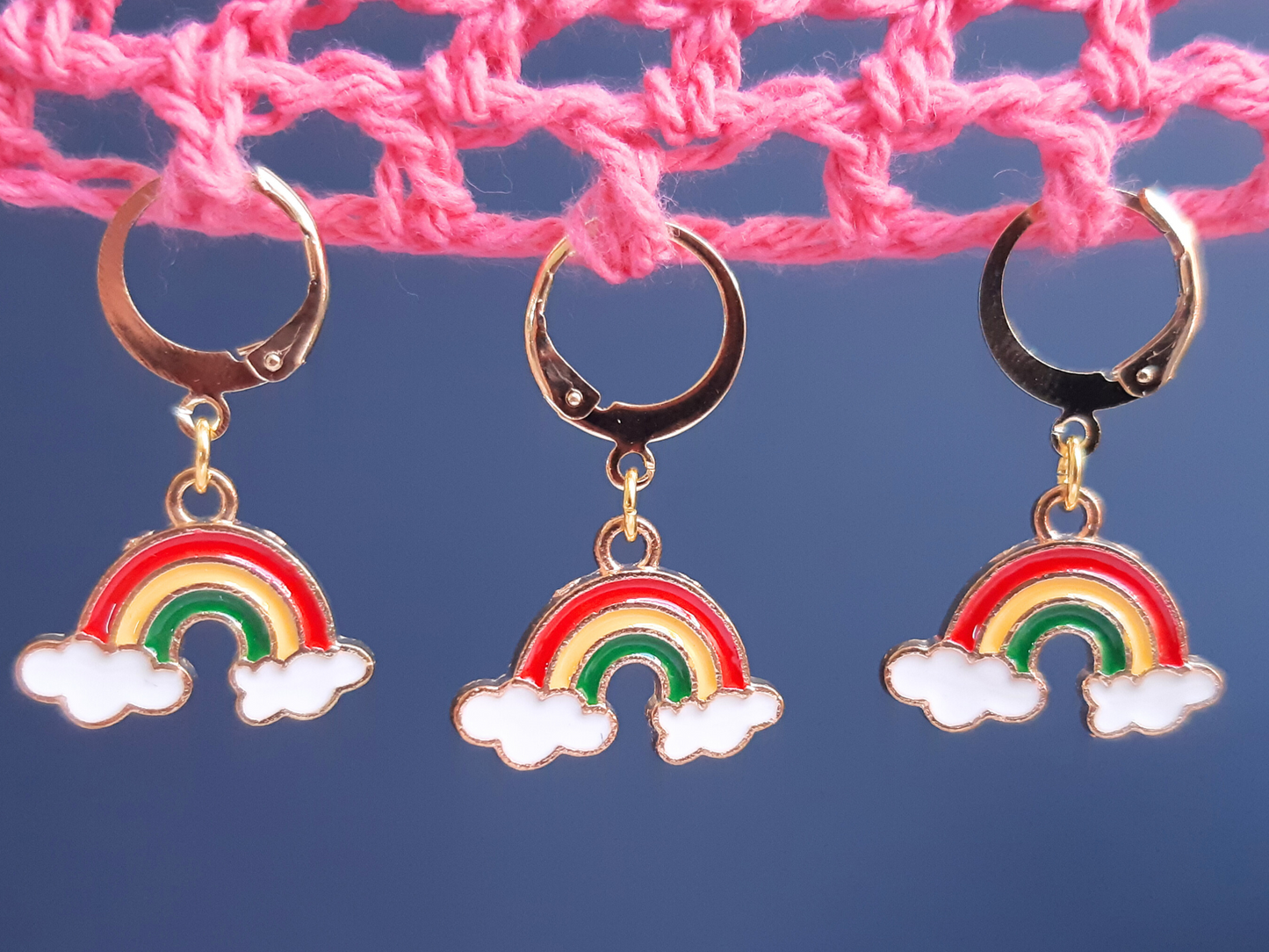 Rainbow Stitch Marker (gold)