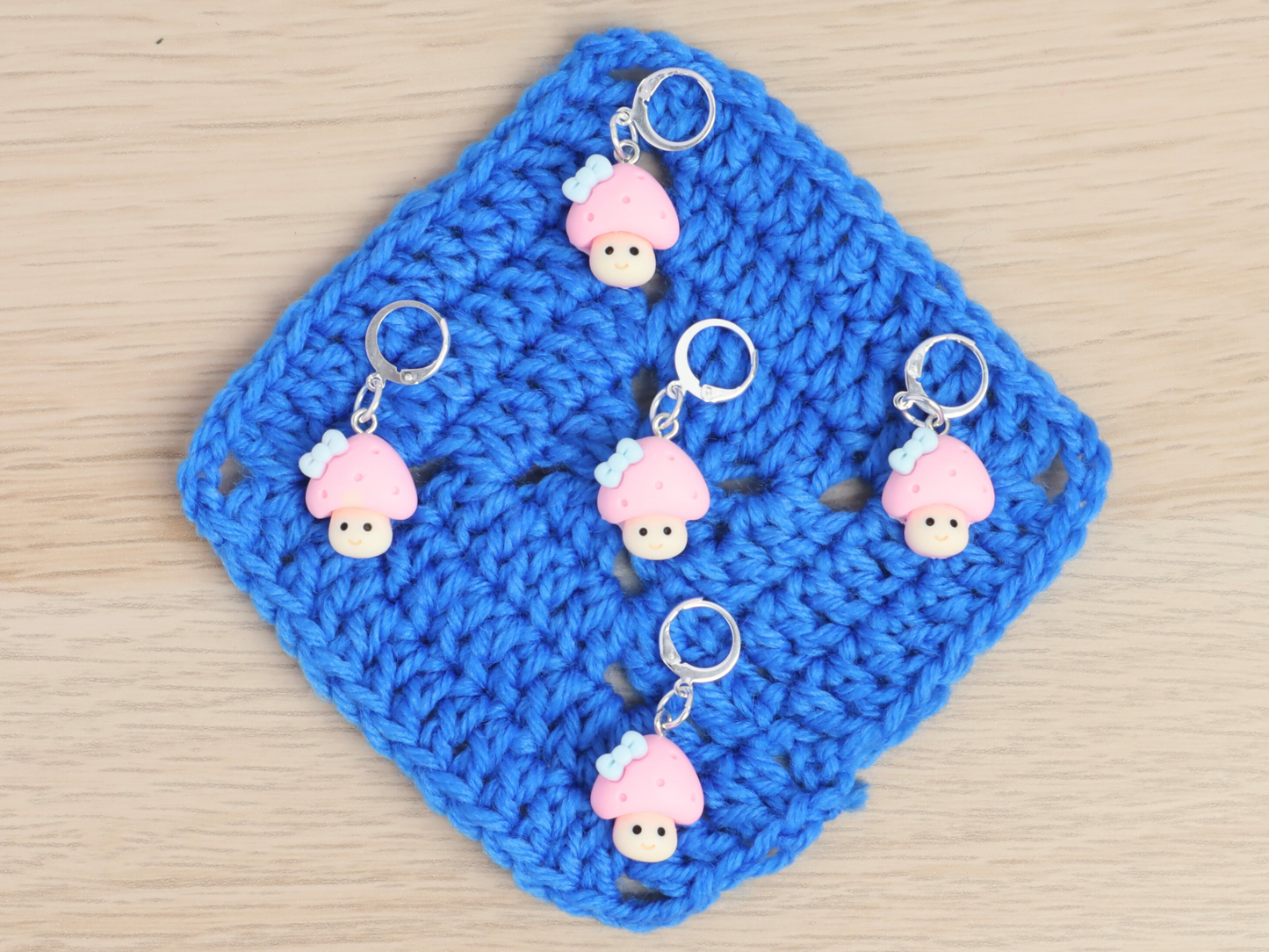 Pink Mushroom Kawaii Stitch Marker